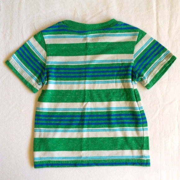 cat & jack green striped pocket t-shirt 12 months baby boy - Picture 5 of 5